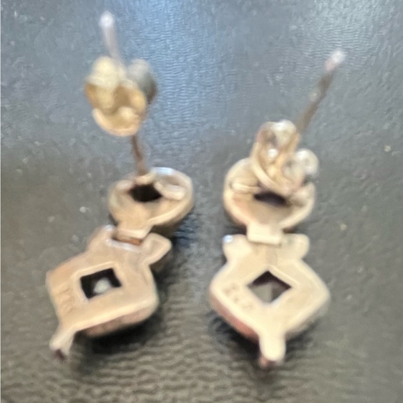 VTG Sterling Amethyst Post Earrings - Picture 2 of 3